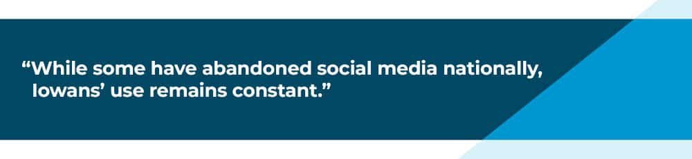 iowans still use social media. iowa social media usage.